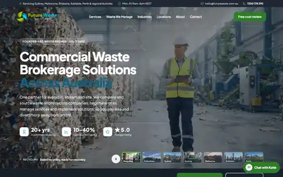 Future Waste Solutions website by Top Hat Media