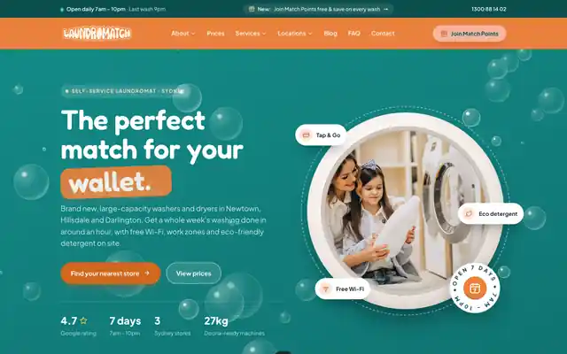 LaundroMatch website by Top Hat Media