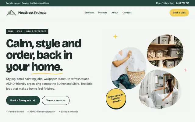 NeatNest Projects website by Top Hat Media